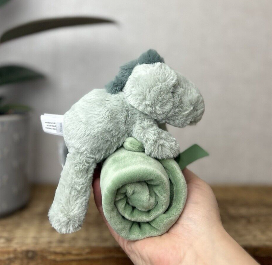 Jellycat Green Shooshu Dinosaur - Dino Comforter Soother - Super Soft Comforter