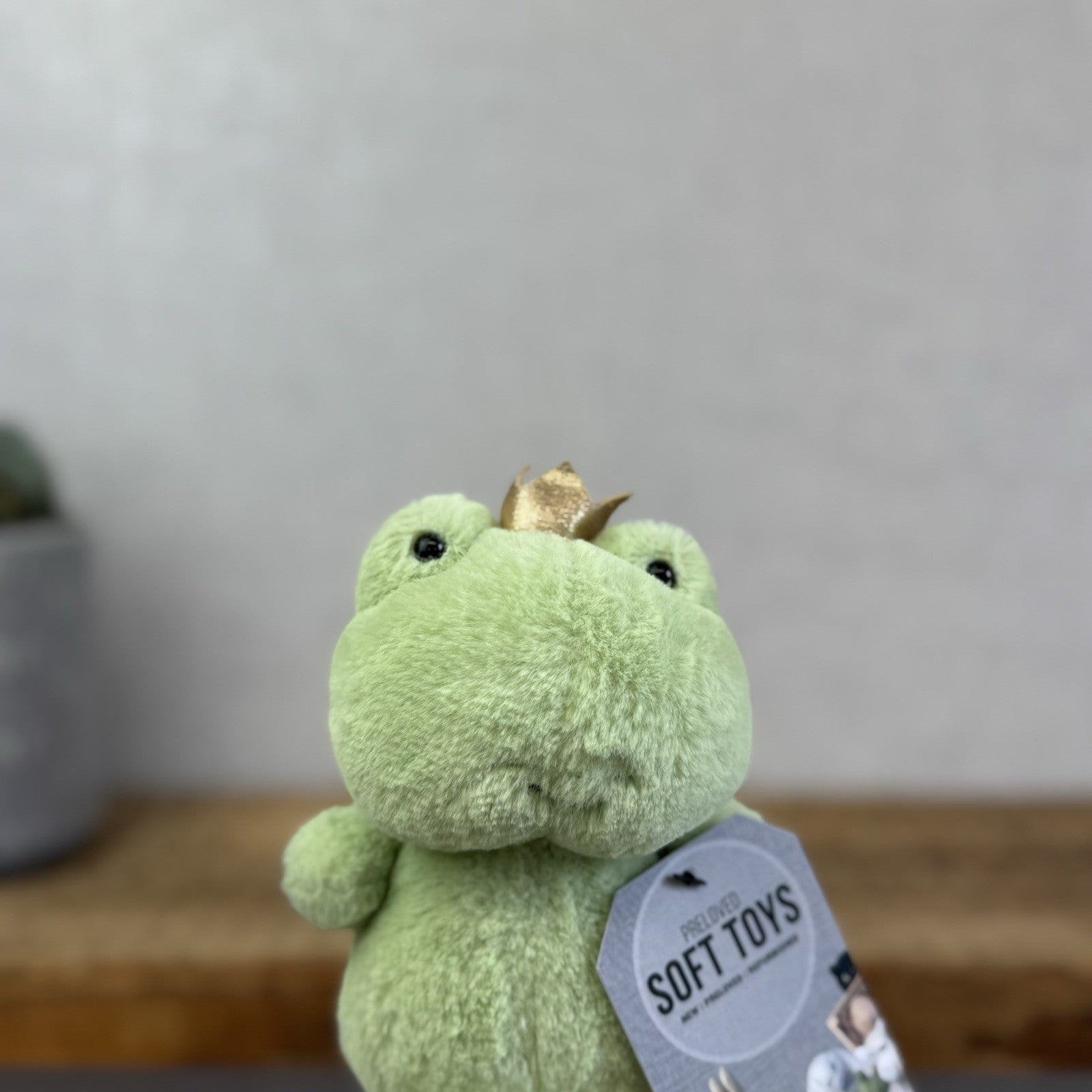 Jellycat Crowning Croaker Mini Green Frog Beanie Soft Toy Plush Small 6"