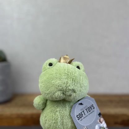 Jellycat Crowning Croaker Mini Green Frog Beanie Soft Toy Plush Small 6"