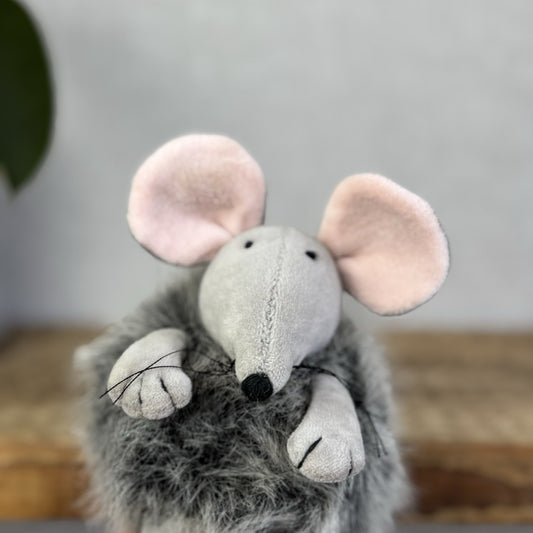 Jellycat Puffball Mouse - Fluffy Grey Ball Mouse Soft Toy Vintage Retired 5"