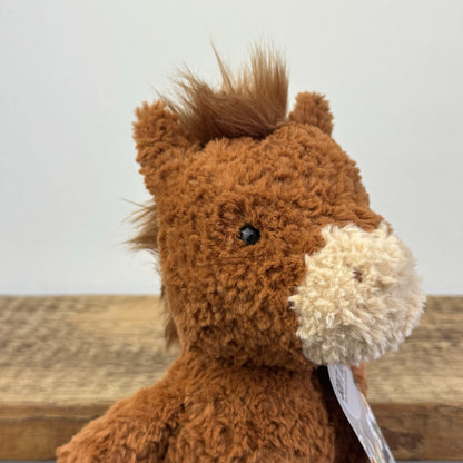 Jellycat Flossie Pony - Textured Retired Brown Horse Soft Toy Rare 10"