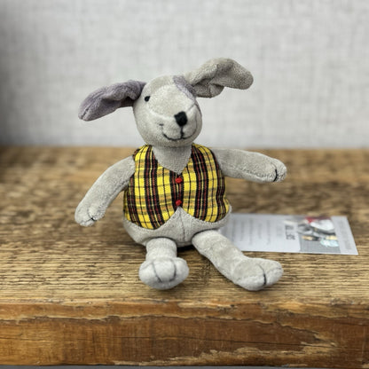 Jellycat Waistcoat Pup Dog - Small Vintage Puppy Beanie In Waistcoat Tiny 6"