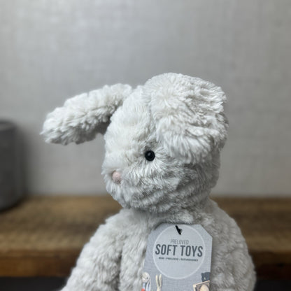 Jellycat Medium Fuddlewuddle Grey Bunny Rabbit - Texture Sitting Bunny 9” Rare