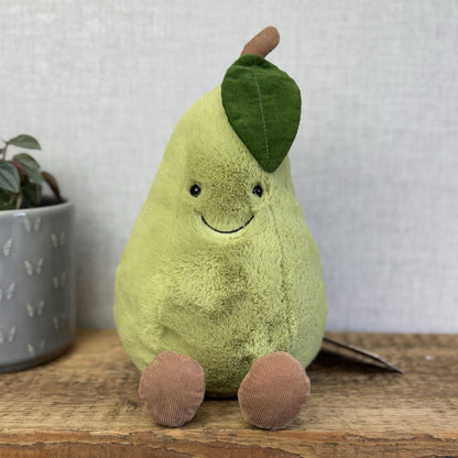 Jellycat Amuseable Pear - Large Pear Soft Toy Original Pear Soft Toy Beanie 12"