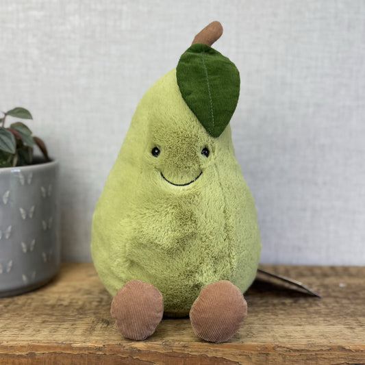 Jellycat Amuseable Pear - Large Pear Soft Toy Original Pear Soft Toy Beanie 12"