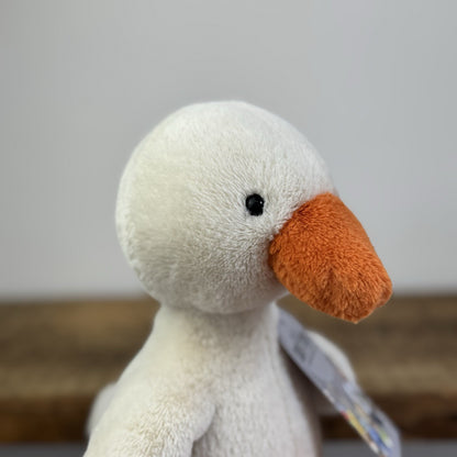 Jellycat Nimbus Duck - Small Short Fur Cream Duckling Soft Toy Retired 10"