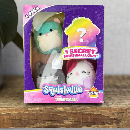 Squishmallow Squishville Best Buds Squad With Box - Mouse Cat Hamster Bundle 2”