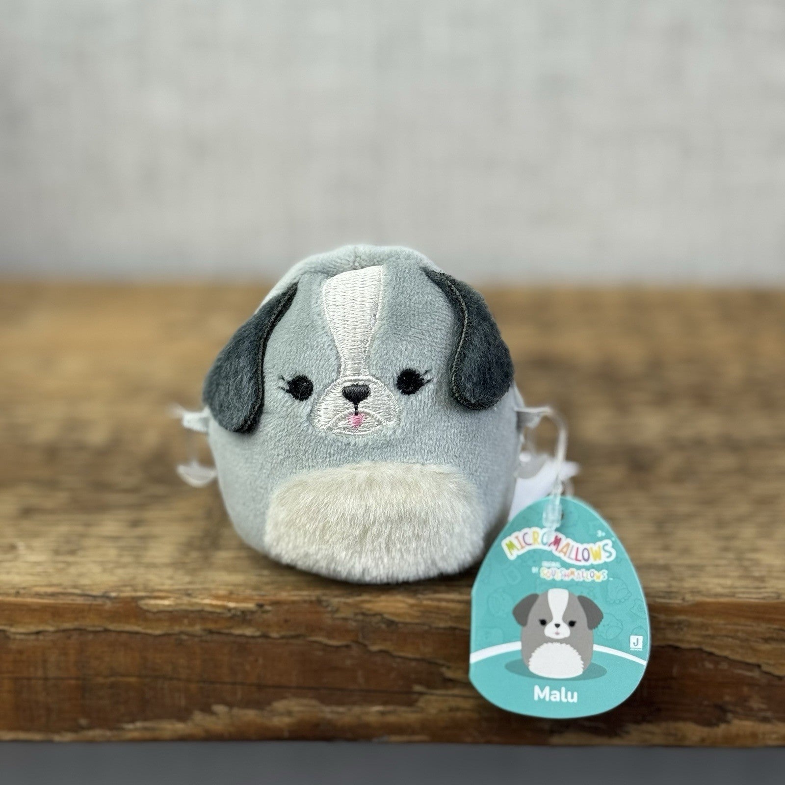 Squishmallow Micromallow - Malu Pup Grey Dog New With Tags Miniature Squish 