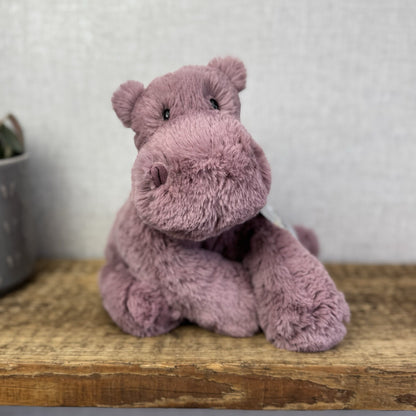 Jellycat Medium Huggady Hippo - Floppy Hippo  Purple Plush Soft Toy 10" (#2)