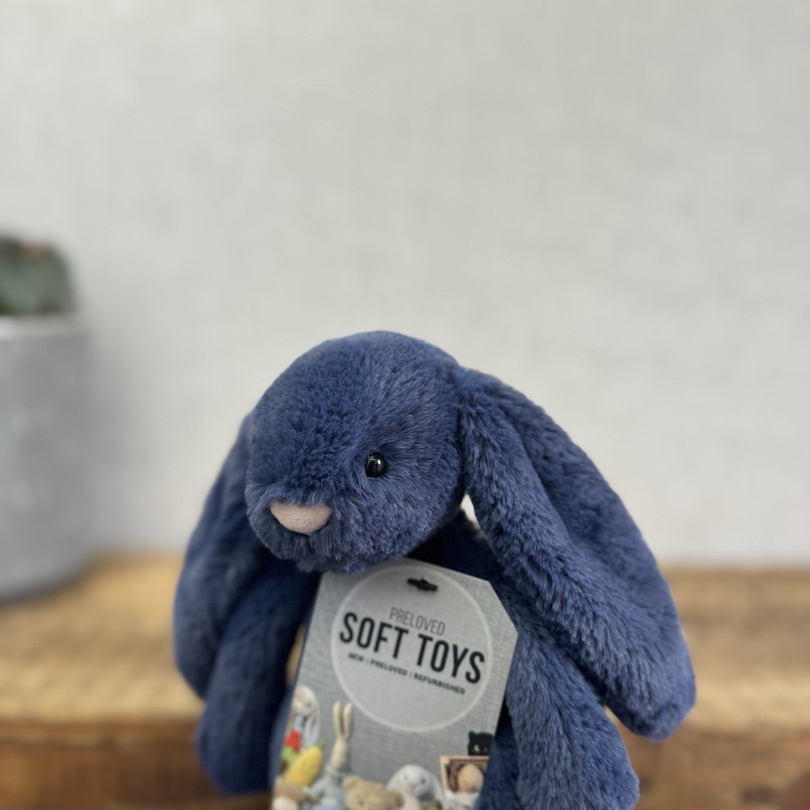 Jellycat Small Navy Bashful Bunny Rabbit - Small Navy Blue Bunny Rabbit Retired 
