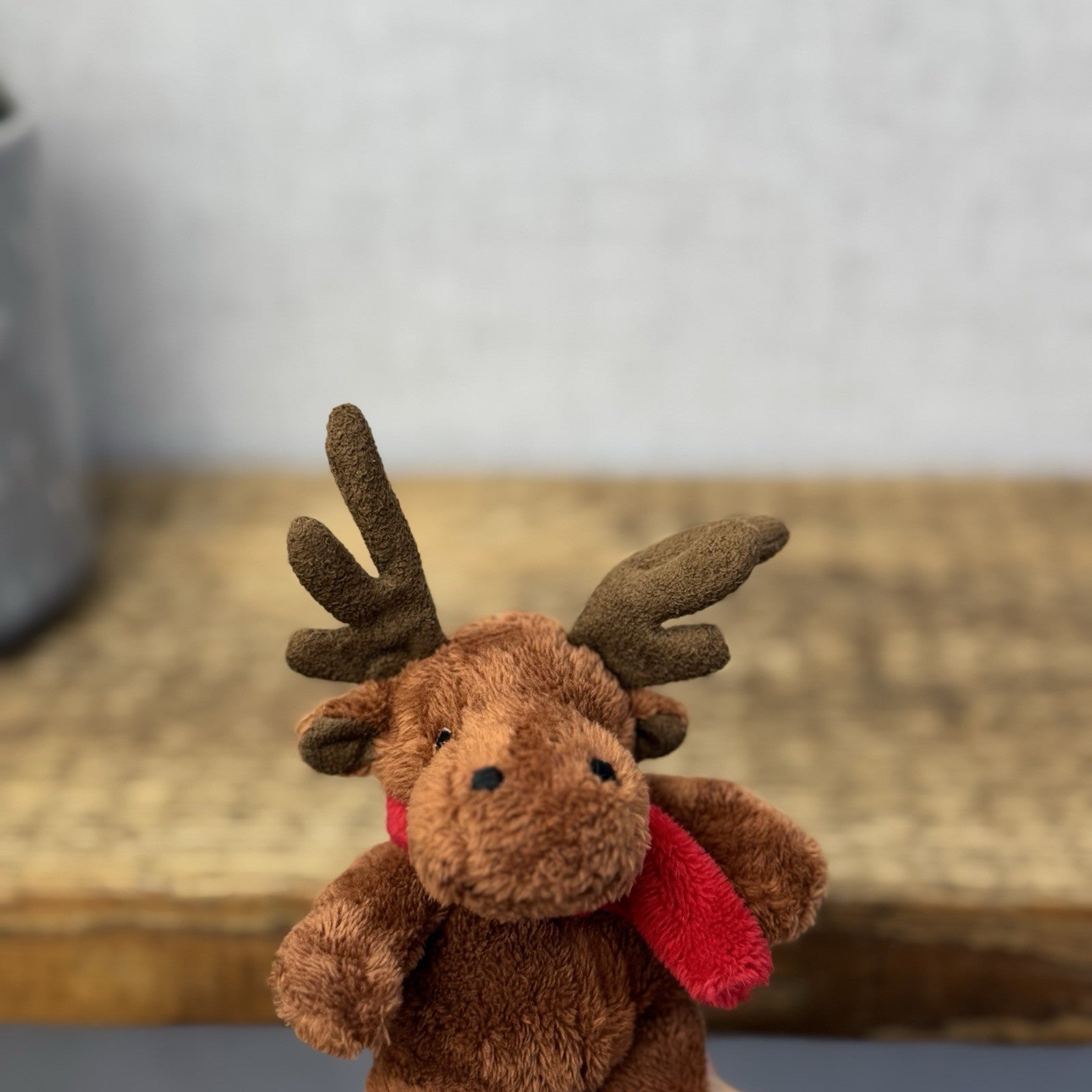 Marks & Spencers Soft Toy Stag Deer Mini Beanie Christmas Scarf Vintage 4"