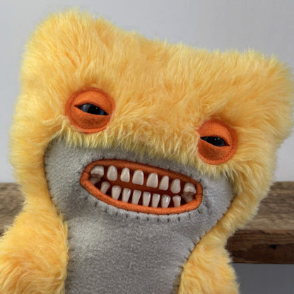Fuggler Awkward Bear Yellow Fur Soft Toy 12’ Plush - Retired Rare Cuddly