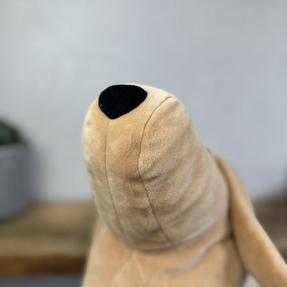 Jellycat Large Mellow Mallow Dog - Beige/Sand Squishy Dog Soft Beanie Toy 12"