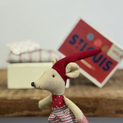 Maileg Mouse Christmas Sister in Box St Louise - Rare Vintage Maileg Mouse