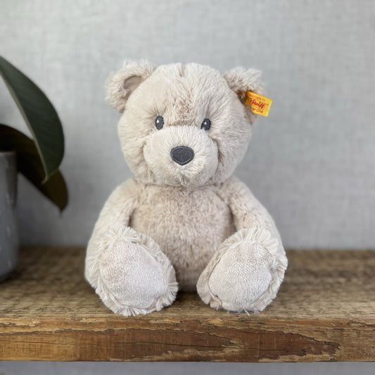 Steiff Soft Cuddly Friends Bearzy Teddy Bear, Beige Beanie Soft Toy Baby 11"