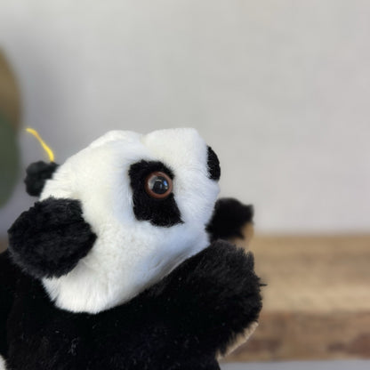 Steiff Small Lying Manschli Panda - New With Tags Vintage Small Laying Panda 9"