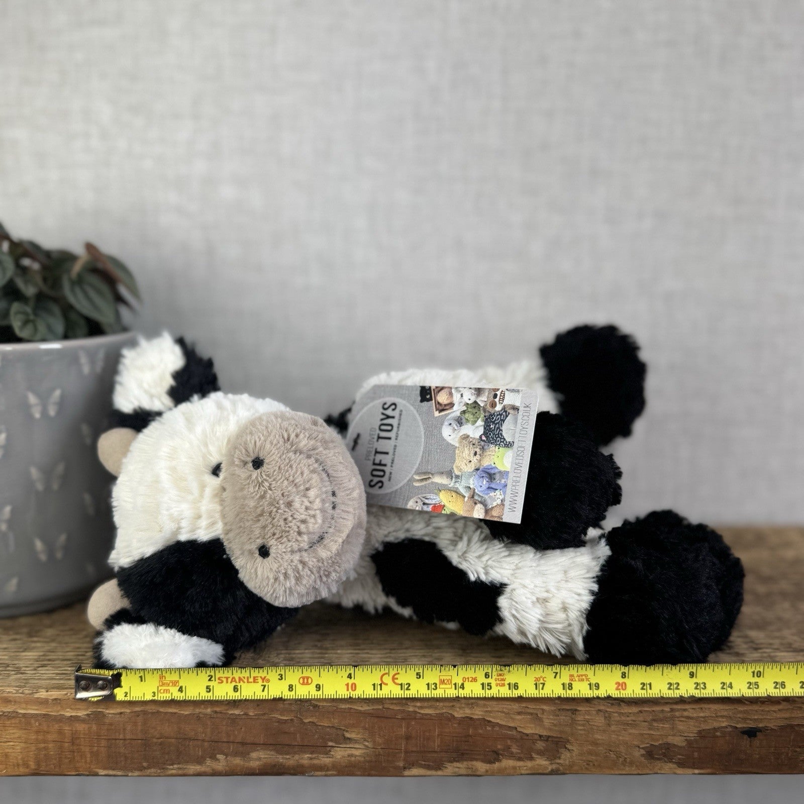 Jellycat Medium Fuddlewuddle Cow - Calf Sitting Textured Retired Toy Beanie 9"
