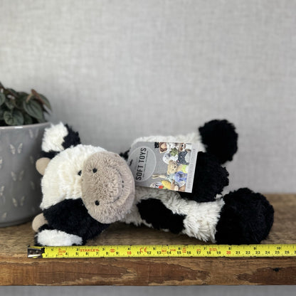 Jellycat Medium Fuddlewuddle Cow - Calf Sitting Textured Retired Toy Beanie 9"
