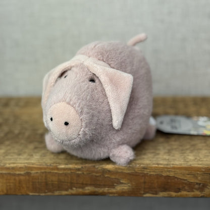 Jellycat Pig Pink Higgledy Piggledy Pig - Full Pink Rare Fluffy Pig 6"