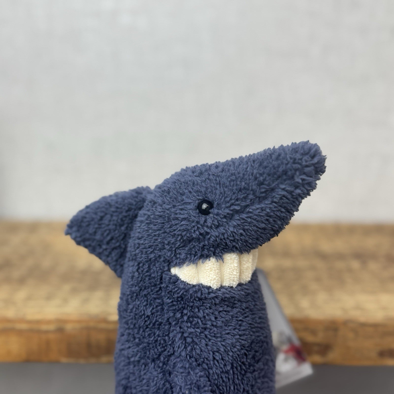Jellycat Small Toothy Shark - Small Smiley Rare Retired Beanie Blue Shark 9"