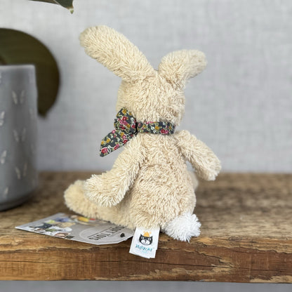 Jellycat Rufus Rabbit Lost & Found Friends  Tiny Rabbit With Bow Rare Retired 7"