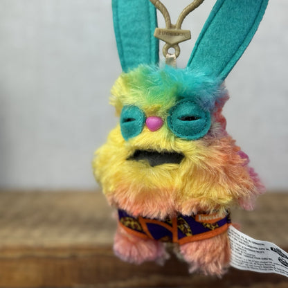 Fuggler Series 4 Keyring Soft Toy Collectible Budgie Rabbid Rabbit Rainbow Plush