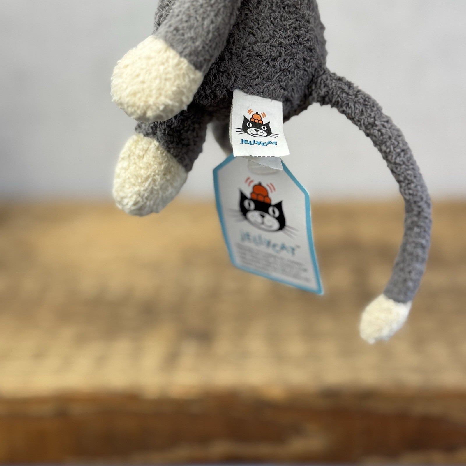 Jellycat Tiny Baby Bunglie Kitten - Miniature Vintage  Grey Cat Partial Tag 5”