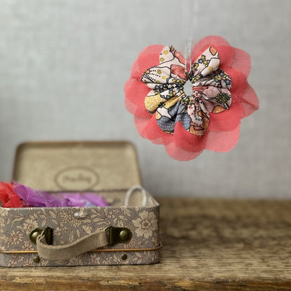 Maileg Flower Decorations x6 - 3 Pink & 3 Purple - With suitcase New Retired 