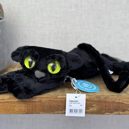 Manhattan Toy Lanky Cats Ziggy - Black Floppy Kitten Soft Toy With Tags 13”