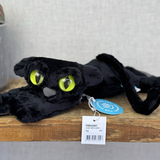 Manhattan Toy Lanky Cats Ziggy - Black Floppy Kitten Soft Toy With Tags 13”