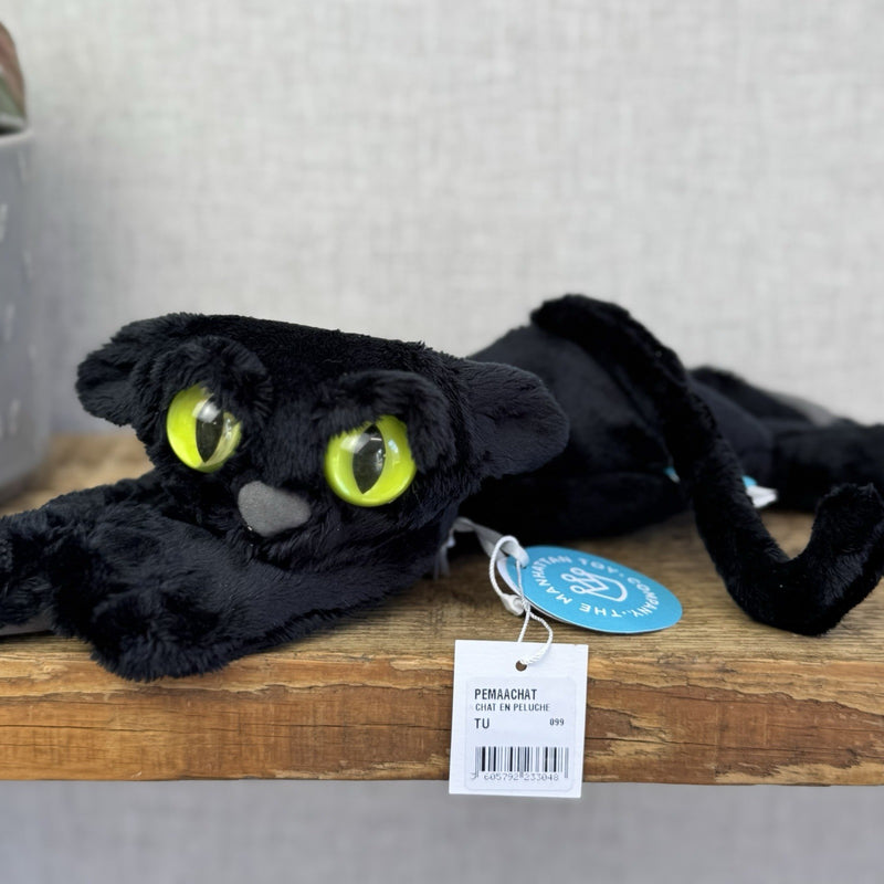 Manhattan Toy Lanky Cats Ziggy - Black Floppy Kitten Soft Toy With Tags 13”