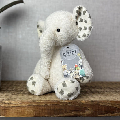 Jellycat Little Moonbeam Elly - Nugget Elephant White Textured Retired 12”