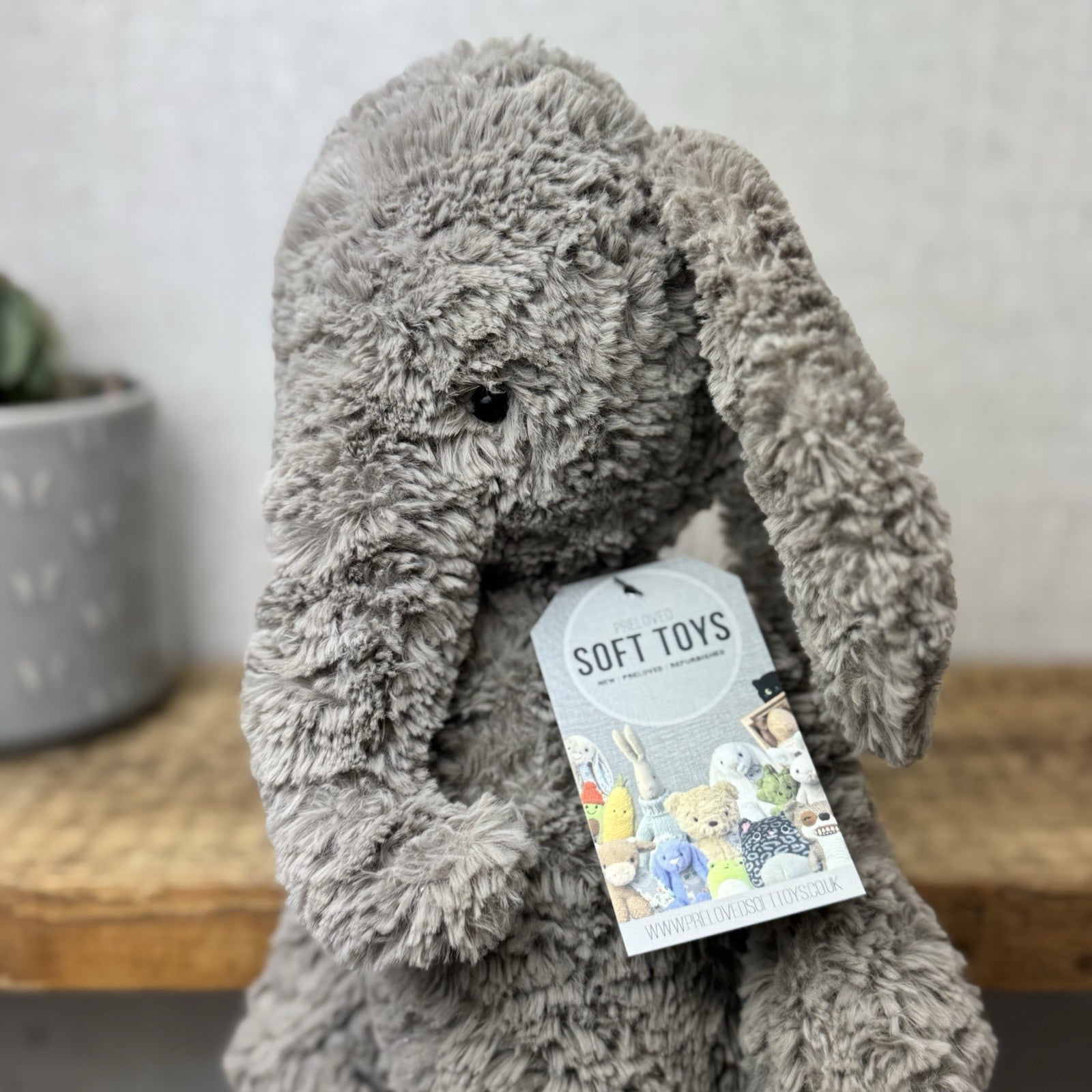 Jellycat Medium Mumble Elephant - Medium Dark Grey Jellycat Elephant 14"