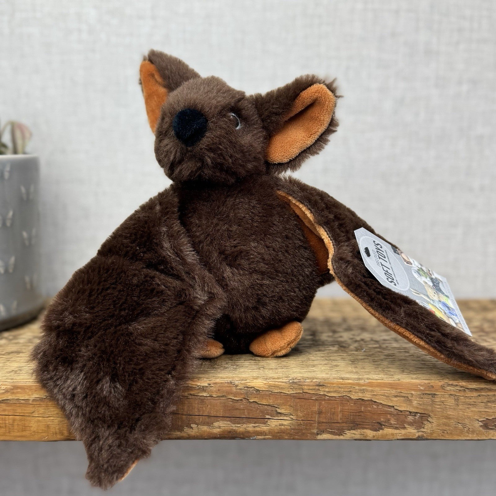 Nature Planet Re-Pets Bat Brown Furry Soft Toy Plush Halloween Small Eco Plush
