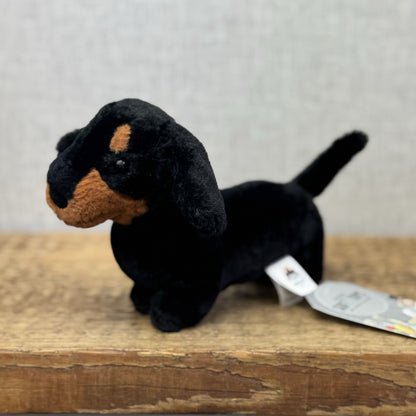Jellycat Otto Sausage Dog - Brown/Black Sausage Dog Beanie Soft Toy Plush 8"