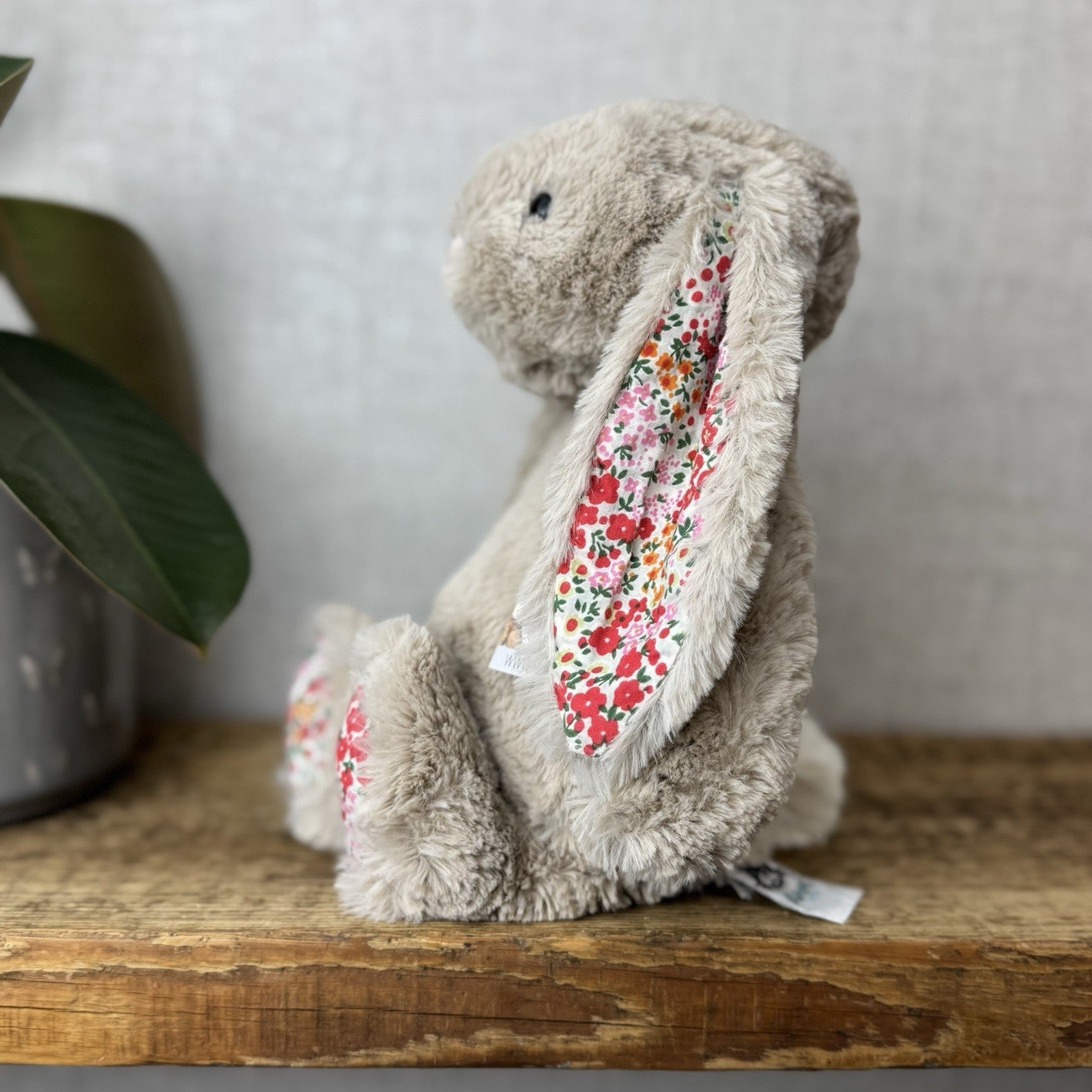 Jellycat Medium Bashful Beige Posy Blossom Bunny - Beige Bunny Floral Ears 12”