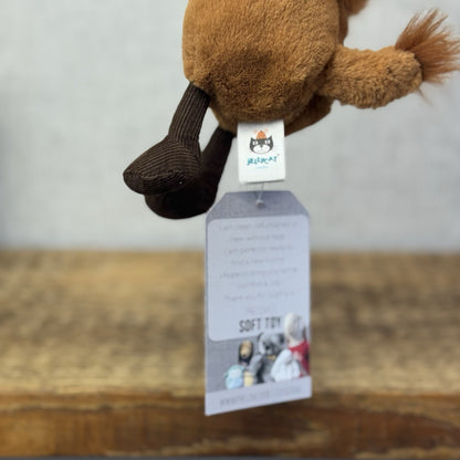 Jellycat Amuseabean Highland Cow  - Small Brown Beanie Cow Soft Toy Retired 5”