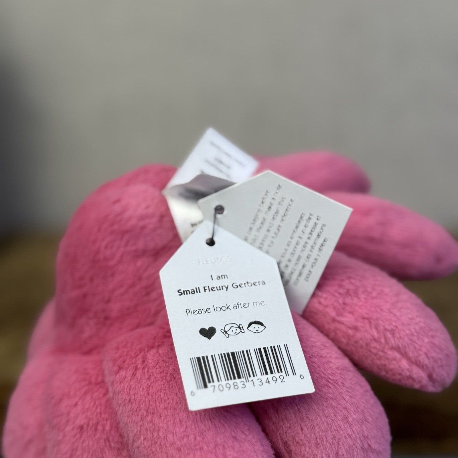 Jellycat Fleury Gerbara Small - Small Pink Flower Soft Toy With Tags Retired 8"