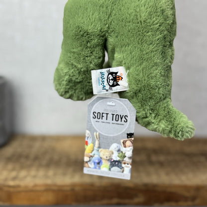 Jellycat Fossily T Rex - Medium Green Dinosaur Soft Toy Retired Plush Toy 12"