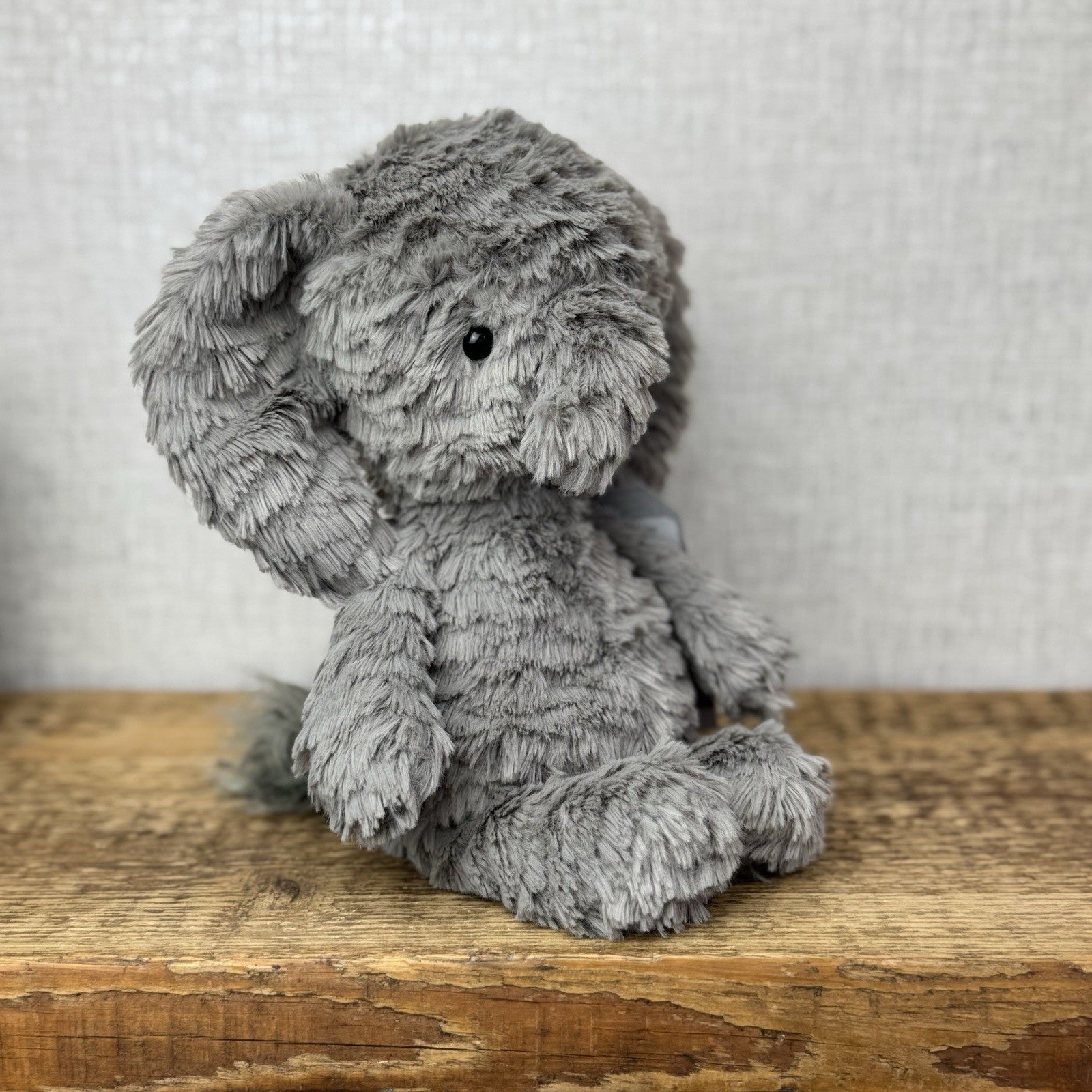 Jellycat Squishu Elephant - Small Grey Colour Textured Elephant Retired 10"