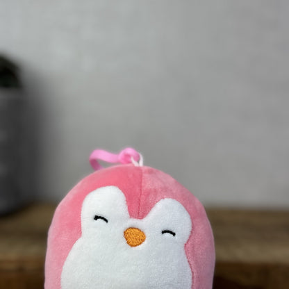 Squishmallow Keyring Clip Bagcharm - Pink Penguin Squish Mini Piper 4"