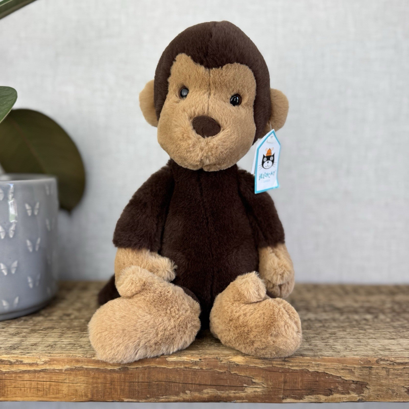 Jellycat Wumper Monkey - New With Tags Deep Brown Monkey Soft Beanie Retired 12”