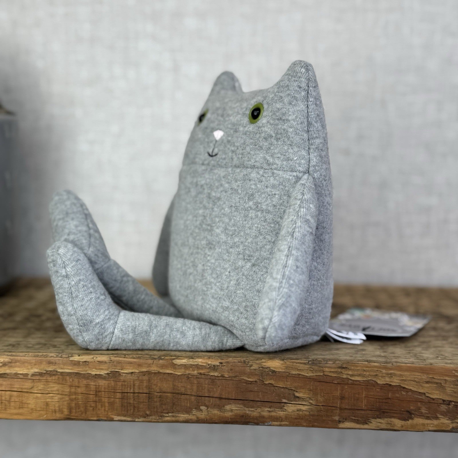Jellycat Geek Cat - Grey Kitty Green Eyes - Retired Jellycat Kitten 10”