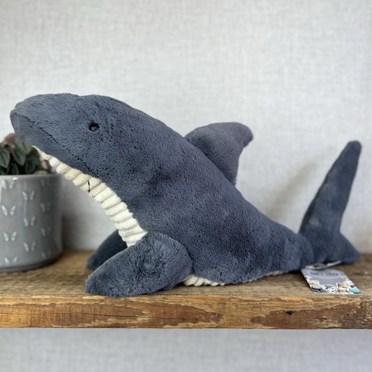 Jellycat Shadow Shark Grey - Large Beanie Shark Retired Dark Grey Rare 16"