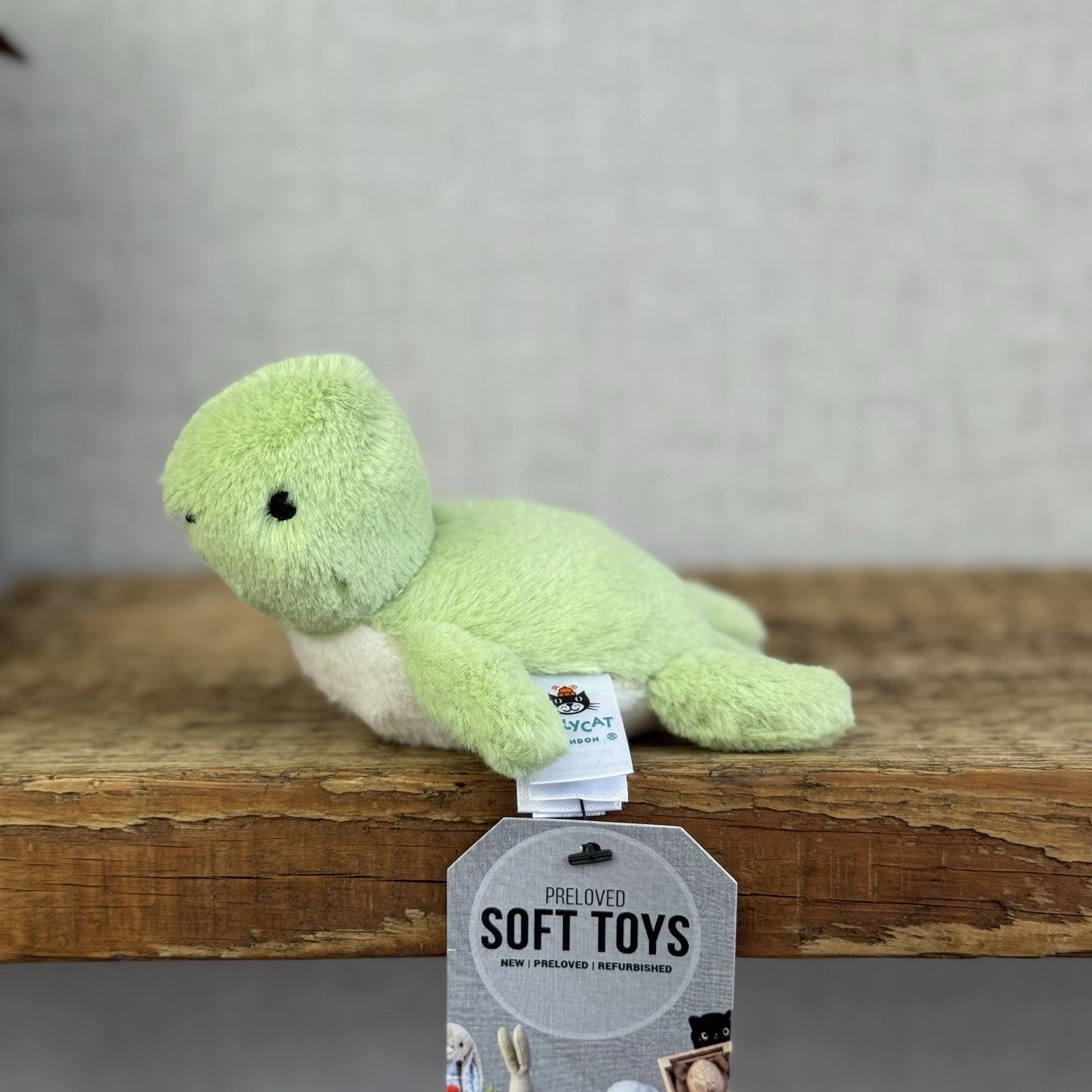 Jellycat Fluffy Turtle - Small Green Sea Turtle Soft Toy Beanie Sea Creature 4"