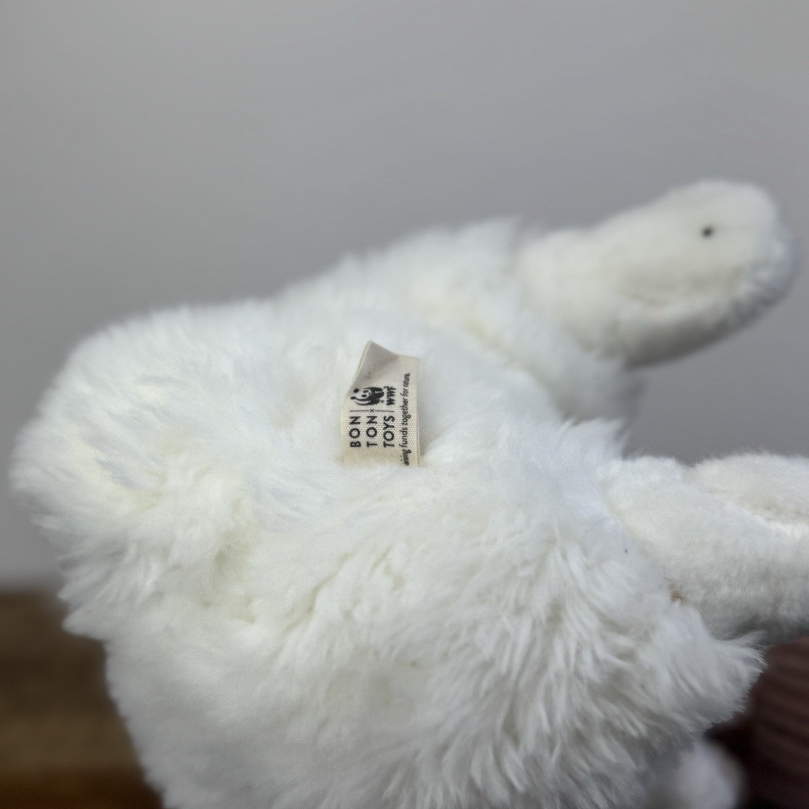 WWF Arctic White Snow Hare Soft Toy - Bon Ton Toys Rabbit Beanie Realistic 12"