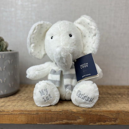 John Lewis (Jellycat Collab) My First Christmas Eelephant Soft Toy Beanie NWT 9"