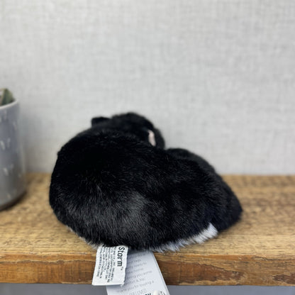 Russ Berrie Cat Storm Small - Sleeping Black Cat Green Eyes Toy Vintage Beanie