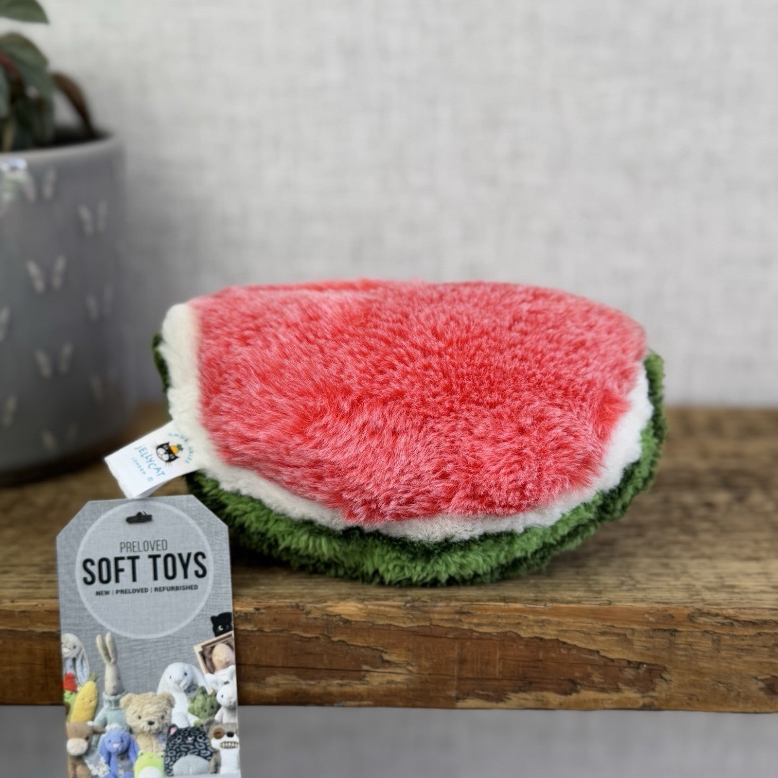 Jellycat Small Amuseable Watermelon Slice Fluffy Melon Soft Toy Rare Retired 6”