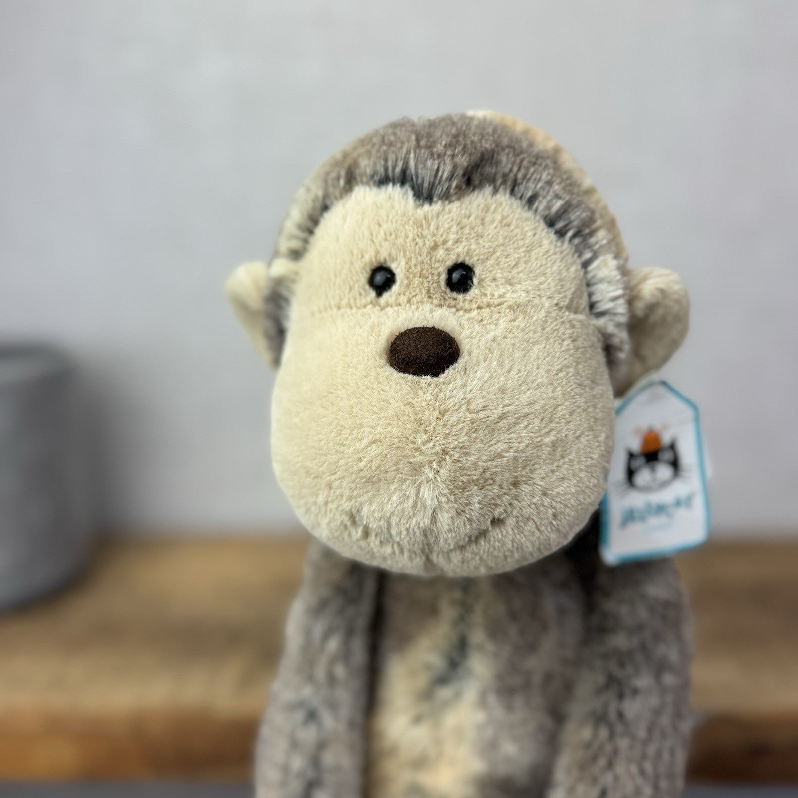 Jellycat Medium Mattie Monkey - Woodland Grey/Brown Mix Monkey With Tags 16"